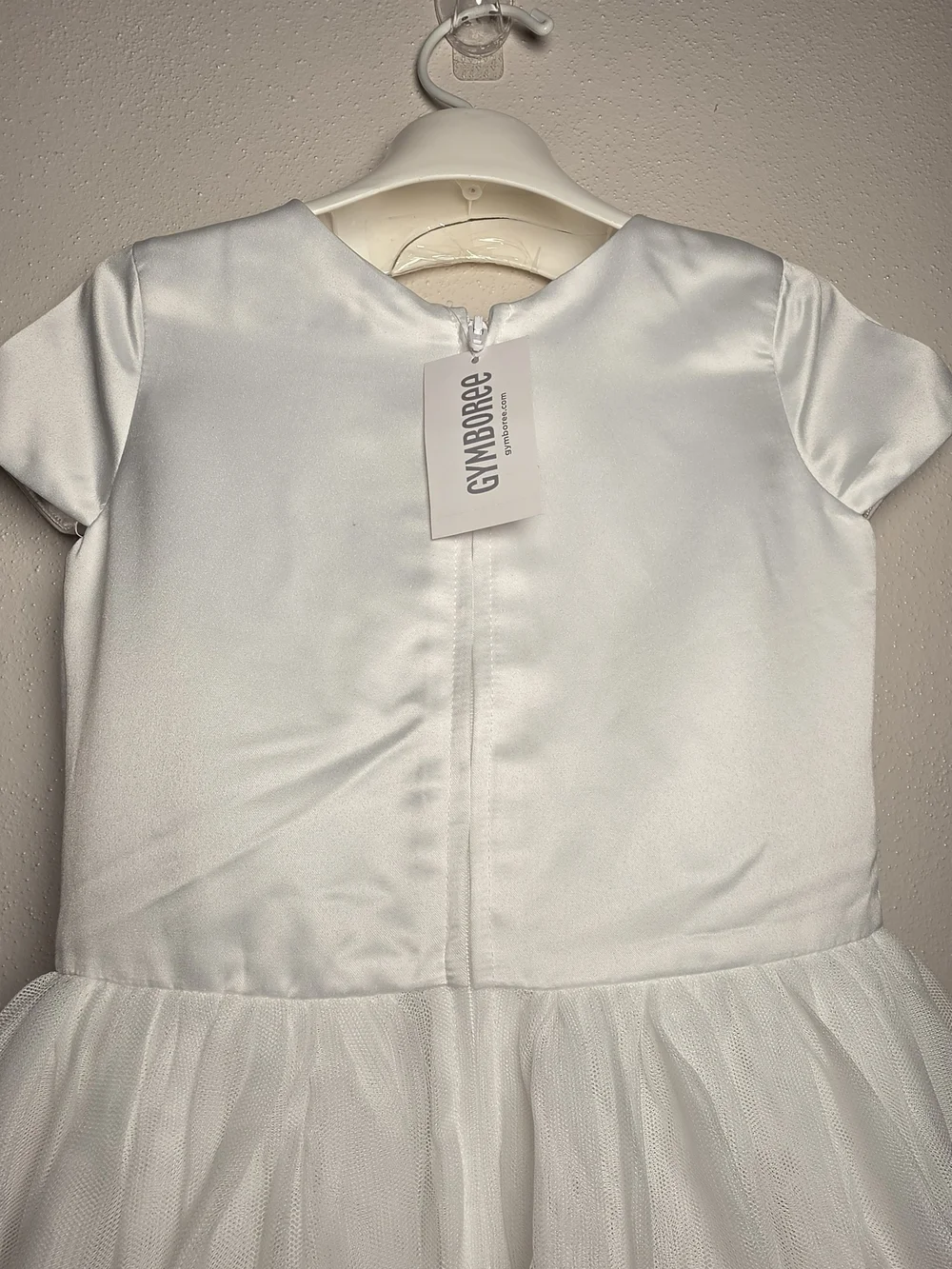 Gymboree White Satin & Tulle Dress with Waist Bow